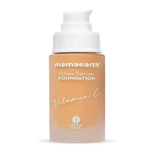 Mamaearth Glow Serum Foundation with Vitamin C & Turmeric for 12-Hour Long Stay- 06 Almond Glow - 30 ml