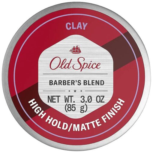 Old Spice Hair Styling Clay for Men, High Hold/Matte Finish, Barber 's Blend Infused with Aloe, 3 Ounce