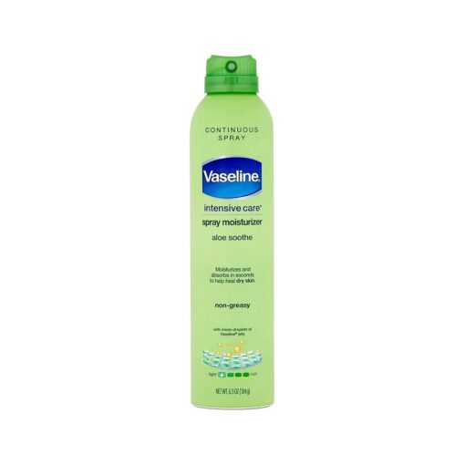 Vaseline Spray and Go Moisturizer, Aloe Soothe, 6.5 Ounce, 2 Pack