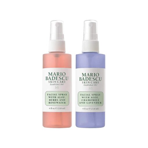 Mario Badescu Facial Spray Aloe, Rose Water and Chamomile - Lavender Duo for Face, Neck or Hair, Cooling and Hydrating Face Mist for All Skin Types, Dewy Finish