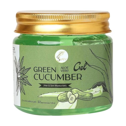 Cucumber Aloe Vera Gel | Natural Skin Care | Hydrates Skin | Promotes Skin Brightness | Paraben & Sulfate Free - 200g | 7.05 Oz | 0.44 Lbs