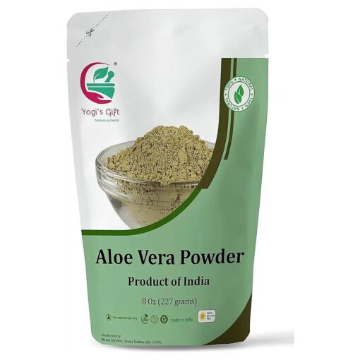 Aloe Vera Powder 8 oz | Moisturizing Face Mask Ingredient For Dry Skin | Hair Mask Ingredient for Hair Growth | Made from Pure & Cultivated Aloevera | by Yogi 's Gift ( r )