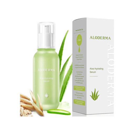 Aloderma Hydrating Aloe Face Serum Made with 69 % Organic Aloe Vera - Deep Moisturizing Lightweight Aloe Vera Facial Serum with Hyaluronic Acid for Flawless Skin - Nourishing Serum for Face - 1.7oz