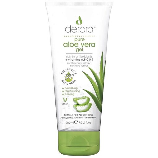 Libiti Derora Aloe Vera Gel, Contains 100 % Pure and Natural Bioactive Aloe Ingredients for Healing, Soothing and Hydrating Skin, Face, Cruelty Free & Vegan, 200 ml ( Pack of 1 )