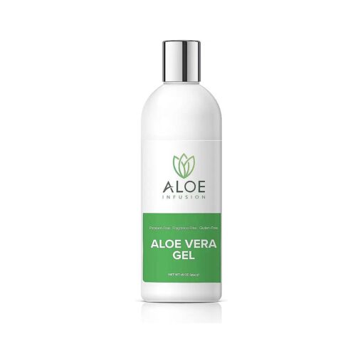 Organic Aloe Vera Gel - Deeply Hydrating, Skin Nourishing After Sun Skin Care for Face, Body and Hair - Sunburn, Redness and Itchy Skin Relief - USA-Tested - 16 Oz