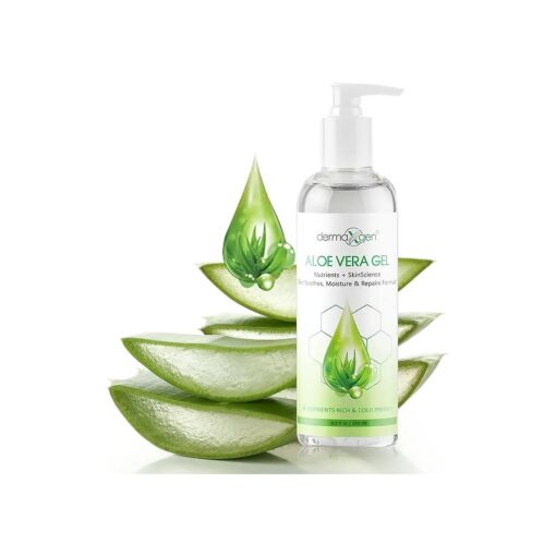 Aloe Vera Gel With Witch Hazel + Vitamin C + Vitamin E - Skin Soothes, Moisture And Repair Formula, Nutrients Rich And Cold Pressed 8.5 Fl Oz/ 250 Ml