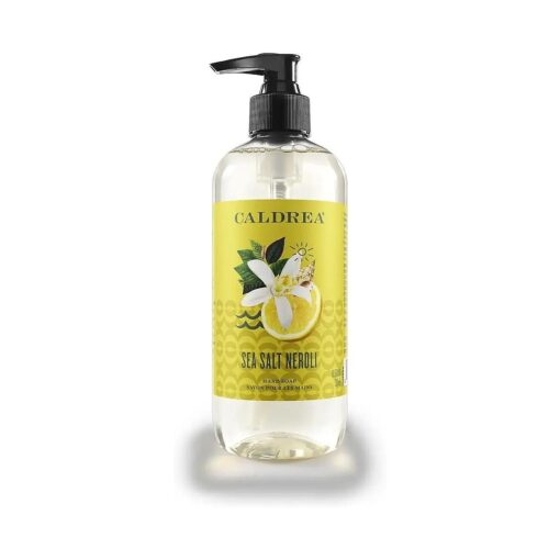 Caldrea Hand Wash Soap, Aloe Vera Gel, Olive Oil and Essential Oils to Cleanse and Condition, Sea Salt Neroli Scent, 10.8 oz