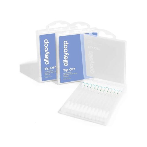 Alleyoop Tip Off Liquid-Filled Makeup Removing Swabs - 3-Pack x 24 Count - Easy-To-Use and Space Saving - Aloe Vera Calms and Soothes the Skin