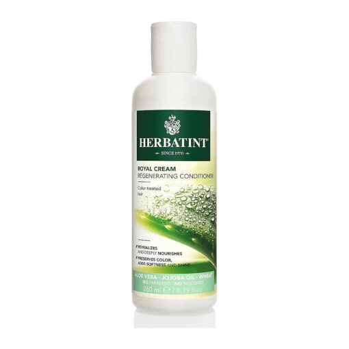 Herbatint Royal Cream Conditioner - With Aloe Vera, Jojoba Oil & Wheat Germ - Enhances Color, Softness & Shine - No Parabens, Sulfates, Gluten - 8.79 fl oz