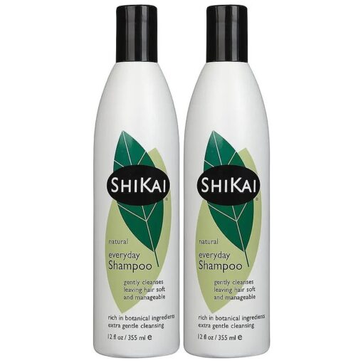 ShiKai Everyday Gentle Cleansing Shampoo ( 12oz, Pack of 2 ) | Extra Mild, Gentle, Low Detergent Formula | With Aloe Vera for Healthy, Shiny Hair