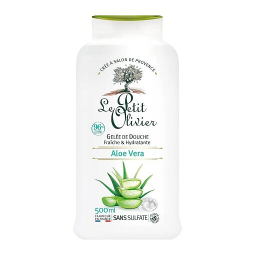 Le Petit Olivier Shower Gel - Aloe Vera - Gently Cleanses Skin - Fresh and Moisturizing - pH Neutral - Dermatologically Tested - Free Of Soap and Dyes - 16.9 Oz