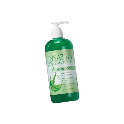 Satin Cool Aloe Vera Skin Soother Gel | Reduce Redness and Soothe Irritated Skin | Post-Wax Soothing Formula | 16 Fl, Oz .