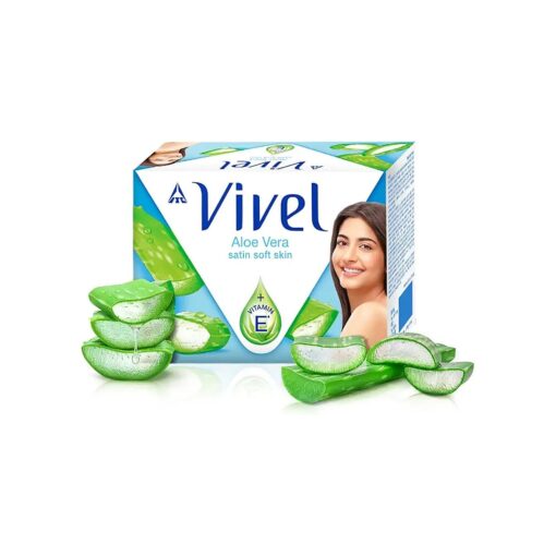 Aloe Vera Soap, satin soft skin vitamin E, 150g ( Pack of 4 )