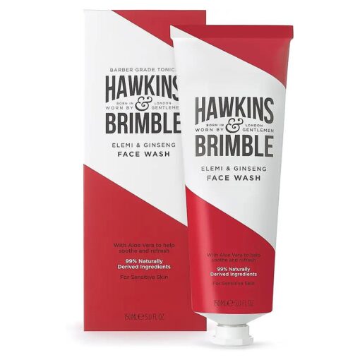 Hawkins & Brimble - Mens Face Wash, 150ml - Aloe Vera Face Wash for Sensitive Skin, Cool Assist in Removal of Excess Oil, Soothe, Refresh, Cleansing & Remove Dirt - Elemi & Ginseng Signature Fragrance