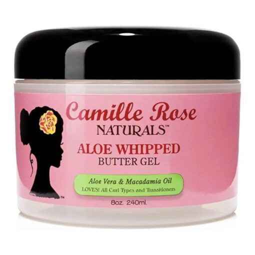 Camille Rose Aloe Whipped Butter Hair Styling Gel, with Aloe Vera and Macadamia Oil for Moisture and Light Hold, for All Hair Types 8 oz