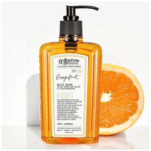 C.O, Bigelow Hand Wash Grapefruit, Village Perfumer Moisturizing Hand Soap for Bathroom & Kitchen with Aloe Vera and Pro-Vitamin B5, 10 fl oz