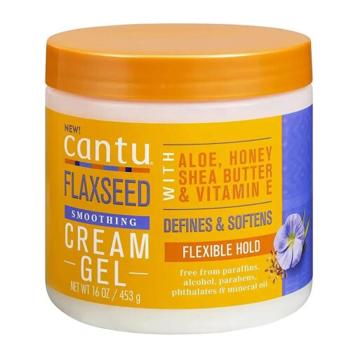 Cantu Flaxseed Styling Cream Gel with Aloe, Honey, Shea Butter & Vitamin E 16 oz