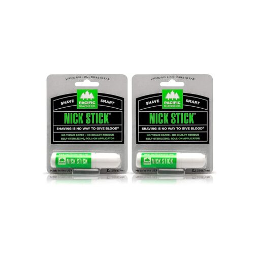 Pacific Shaving Company Nick Stick - A Shave Essential - Puts Nicks in Their Place - Liquid Roll-On Applicator, Dries Clear - With Vitamin E & Aloe Vera ( 0.25 Oz, 2 Pack )