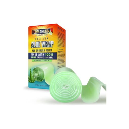 Aloe Wrap for Sunburn Relief - New Hydro-Gel After Sun Organic Aloe Skin Treatment for Long-Lasting Relief from Pain, Itching, and Peeling, Made in The USA with 100 % Certified Organic Aloe