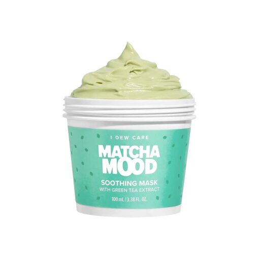 I DEW CARE Wash-Off Mask - Matcha Mood | Korean Facial Soothing Green Tea Skincare for Dry and Sensitized Skin, 3.38 Oz