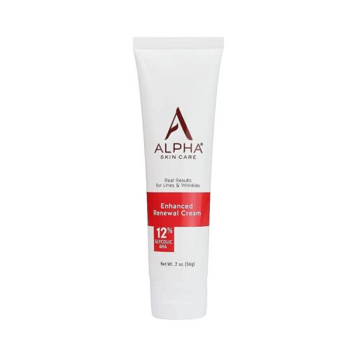 Alpha Skin Care Enhanced Renewal Cream | Anti-Aging Formula | 12 % Glycolic Alpha Hydroxy Acid ( AHA ) | Reduces the Appearance of Lines & Wrinkles | For Normal to Dry Skin | 2 Ounce ( Pack of 1 )