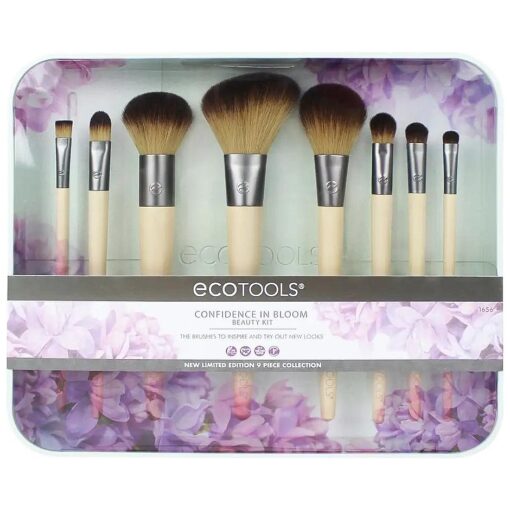 EcoTools-Cruelty Free Confidence in Bloom Brush Set-Cruelty Free Synthetic Taklon Bristles, Recycled Packaging, Recycled Aluminum Ferrules