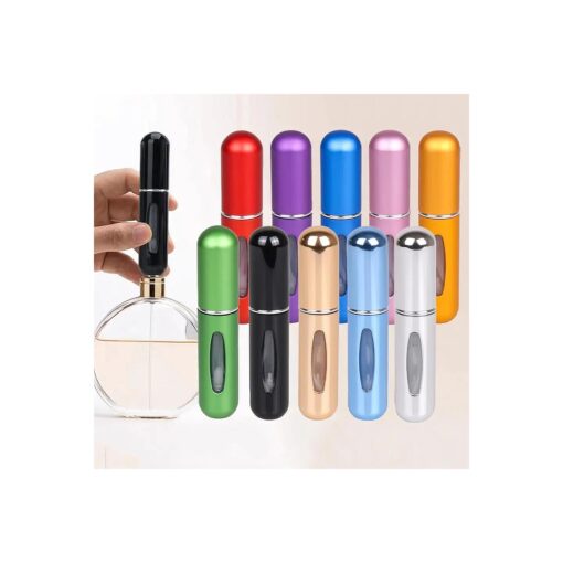 10pcs 5ml Portable Mini Refillable Perfume Bottle Spray Scent Pump Empty Atomizer Bottle for Travel ( Mixed color )