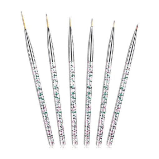 Maitys 6 Pieces Eyeliner Brush Fine Point Eyeliner Eye Makeup Gel Eyeliner Fiber Bristles Eyeliner Brush Applicators Cosmetic Eye Wands Eyeliner ( Bright Style )