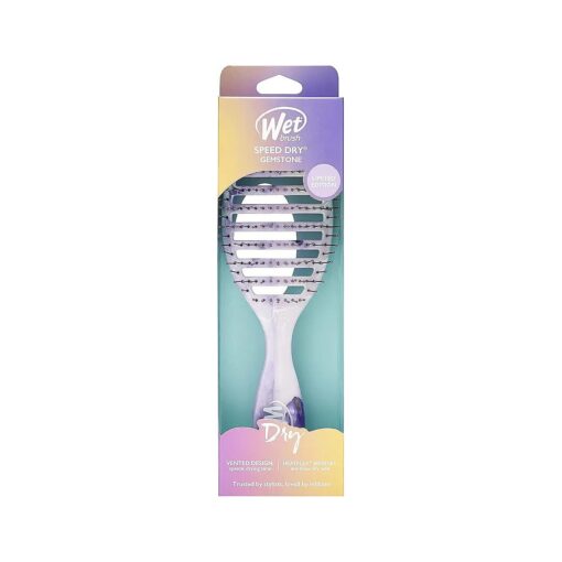 Wet Brush Speed Dry Hair Brush - Amethyst ( Gemstone ) - Vented Design and Ultra Soft HeatFlex Bristles Are Blow Dry Safe With Ergonomic Handle Manages Tangle and Uncontrollable Hair - Pain-Free