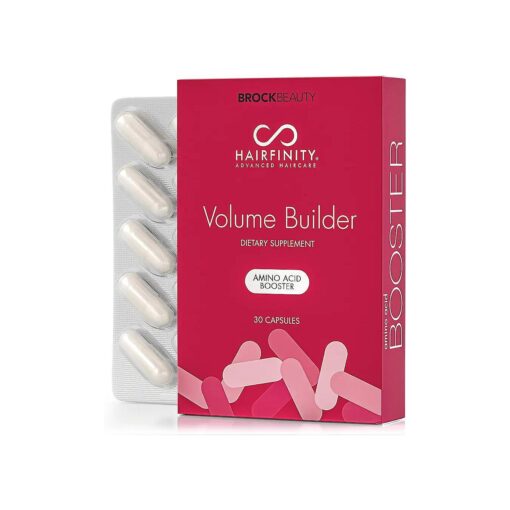 Hairfinity Volume Builder Amino Acid Booster for Thinning, Damaged Hair - Protein Rich Amino Acids to Support Thicker, Fuller Hair Growth and Boost Hair Vitamins - 30 capsules ( 1 month supply )