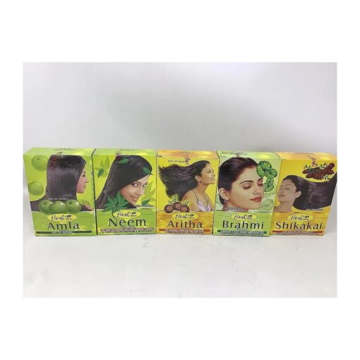 Hesh herbal powder pack of 5 Varieties for Hair- Amla, Aritha, Brahmi, Shikakai and Neem Leaf