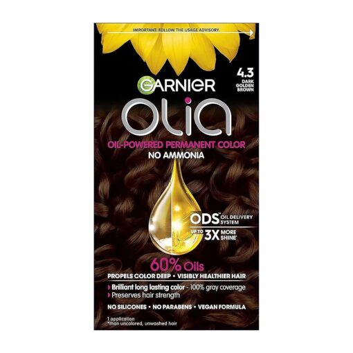 Hair Color Olia Ammonia-Free Brilliant Color Oil-Rich Permanent Hair Dye, 4.3 Dark Golden Brown, 1 Count ( Packaging May Vary )