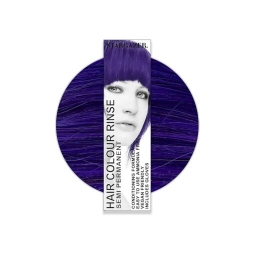 StarGazer Semi Permanent Hair Color - VIOLET - Amonia Free Hair Dye Includes Gloves