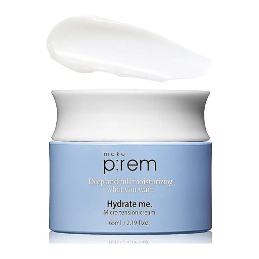 MAKEPREM Hydrate Me Micro Tension Cream Moisturizing Water Cream Hydrate Smooth No-Sticky - Dry Extra-Dry Sensitive Oily Aging Acne-prone Skin Hyaluronic Acid Raspberry 2.19 Fl Oz Korean Skincare .