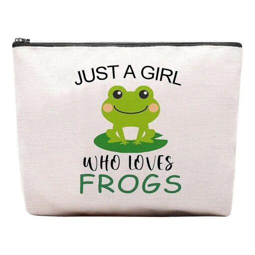 Funny Frog Cosmetic Make up Bag Animal Frogs Lover Gift Just Who Loves Frogs Makeup Zipper Pouch Bag Gift For Women