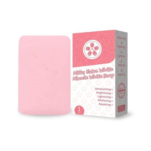 ARBUTEE | Milky Extra White Brightening Acne Soap-B3 Glutathione Alpha Arbutin- NO SLS, NO Paraben, Cruelty Free ( 1 Bar, MilkyWhite+Mesh )