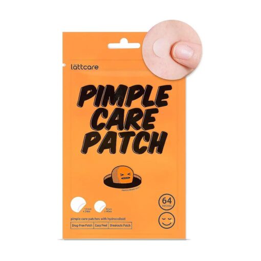 lattcare Pimple Care Patches | Hydrocolloid Acne Patches | Acne Spot Treatment for Blemishes and Zit | Vegan, Cruelty Free Patches | Two Sizes 12mm & 9mm ( 64 Count )