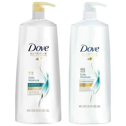 Dove Nutritive Solutions Daily Moisture, Shampoo and Conditioner Duo Set, 40 Ounce Pump Bottles