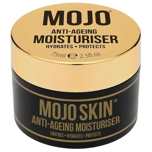 MOJO Skin Anti-Ageing Moisturiser with Hyaluronic Acid, Collagen & Jojoba Oil | Soothes, Hydrates and Protects to reduce fine lines and wrinkles | Luxury Scented | Men 's Face Cream 75ml