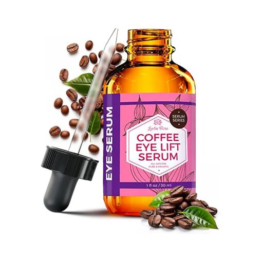 Leven Rose Coffee Bean Caffeine Serum for Eyes 1 oz - Anti-aging Caffeine Eye Serum - Organic Under Eye Serum - Eye Serum for Puffy Bags Under Eyes