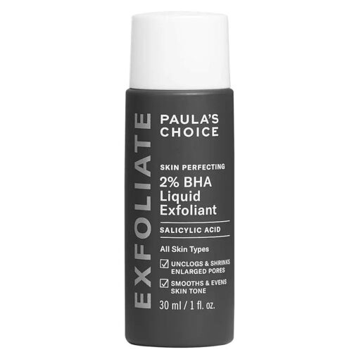 Paula 's Choice Skin Perfecting 2 % BHA Liquid Salicylic Acid Exfoliant, Gentle Facial Exfoliator for Blackheads, Large Pores, Wrinkles & Fine Lines, Travel Size, 1 Fluid Ounce