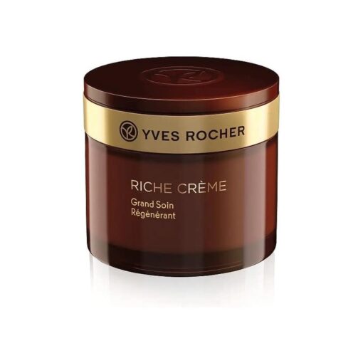 Yves Rocher Face Moisturizer Riche Creme Aging and Mature Skin, Day & Night Cream with precious oils, for Mature Skin + Dry skin, for smooth and healthy skin75 ml jar