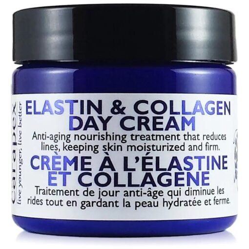 Carapex Elastin & Collagen Anti Aging Face Cream with Shea Butter & Vitamin E, Anti-Wrinkle Firming Day Cream for Dry to Combination Skin, Fragrance Free 2oz