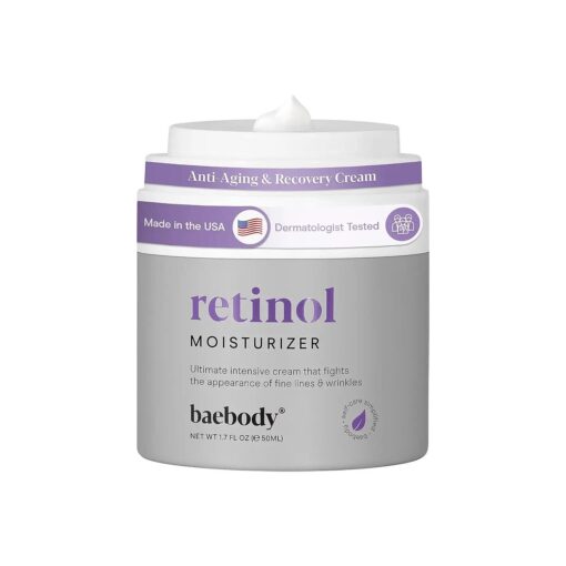 Baebody Made in USA Retinol Face Moisturizer for Women and Men - Anti Aging Face Cream - Day & Night Anti Wrinkle Cream for Women, Jojoba Oil and Vitamin E, 1.7 Oz - Beauty Gifts for Women