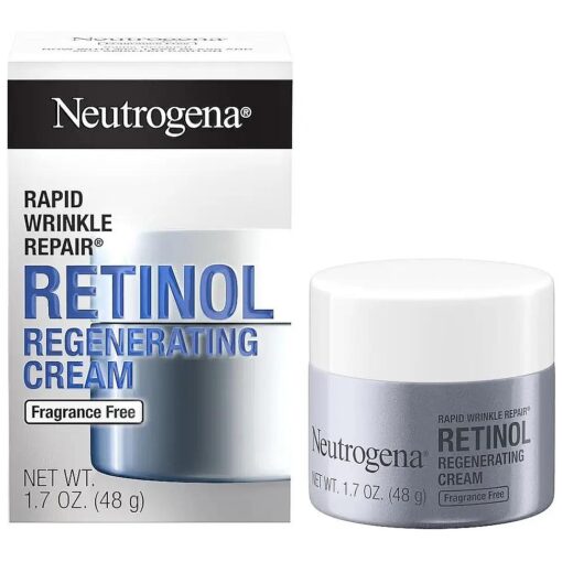 Neutrogena Retinol Face Moisturizer, Rapid Wrinkle Repair, Fragrance Free, Daily Anti-Aging Face Cream with Retinol & Hyaluronic Acid to Fight Fine Lines, Wrinkles, & Dark Spots, 1.7 oz