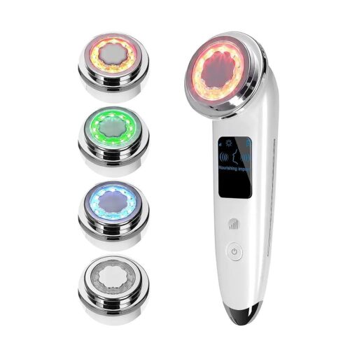 Face Massager Electric Face Lifting 4 in 1 Facial Massager Anti Aging Skin Tightening Firming Skin Care Tools ( White )