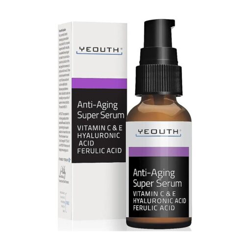 YEOUTH Anti Aging Serum with Hyaluronic Acid Serum, Vitamin C Face Serum, Vitamin E, Facial Serum Targets Dull & Dry Skin, Hydrating Serum 1oz