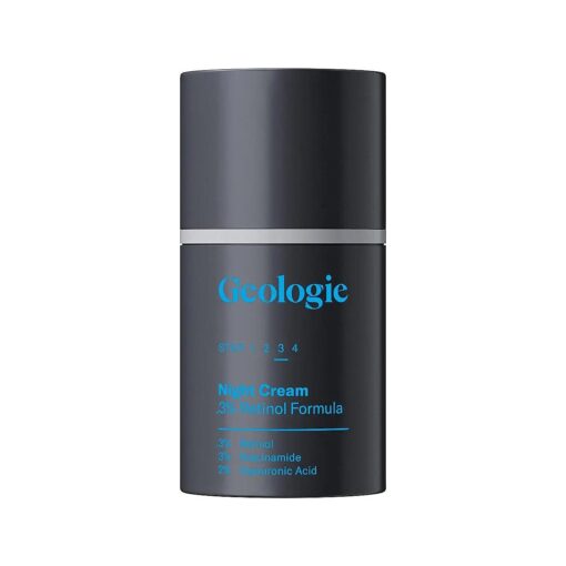 Men 's Ultra Strength Daily .3 % Retinol Repairing Moisturizer + Hyaluronic Acid + Niacinamide, Repair, Replenish, Restore Anti-Aging Cream - 50 ML 90 Day Supply - Repairing Night Cream by Geologie