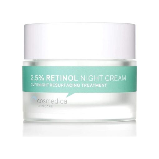 Cosmedica Skincare Retinol Night Cream - Daily Moisturizing Facial Lotion Night Cream, The best Retinol Cream with Vit A and Hyaluronic Acid to target skin concerns from Acne to Wrinkles ( 1.7oz )