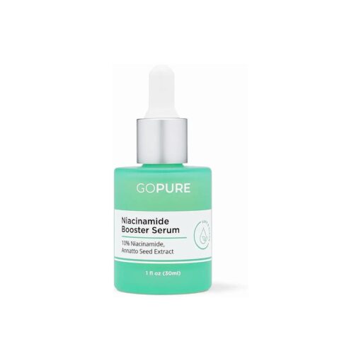 goPure 10 % Niacinamide Serum Booster - Redness Reducing Skin Care, Reduces the Look of Skin Discoloration and Large Pores in Soothing Formula with Natural Extracts to Even Skin Tone - 1 fl oz